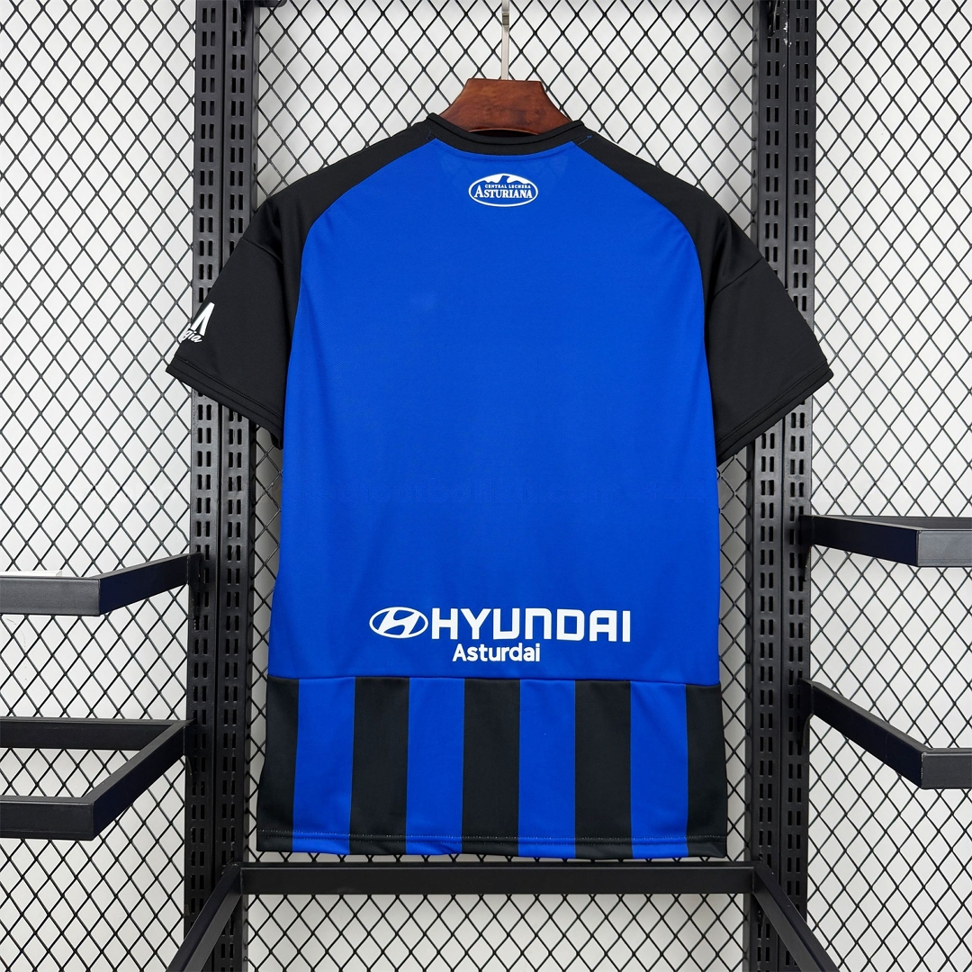Real Oviedo 25-26 Deep Black With Royal Blue 100th Anniversary Jersey - Fans Version - UnitedFutballJersey