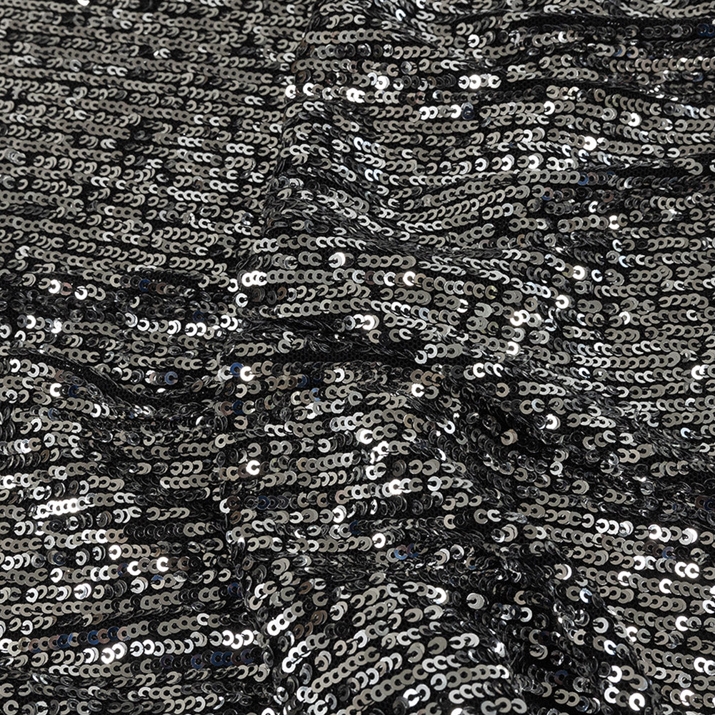 Flavio Black and Silver Stretch Sequins - Joann Fabrics