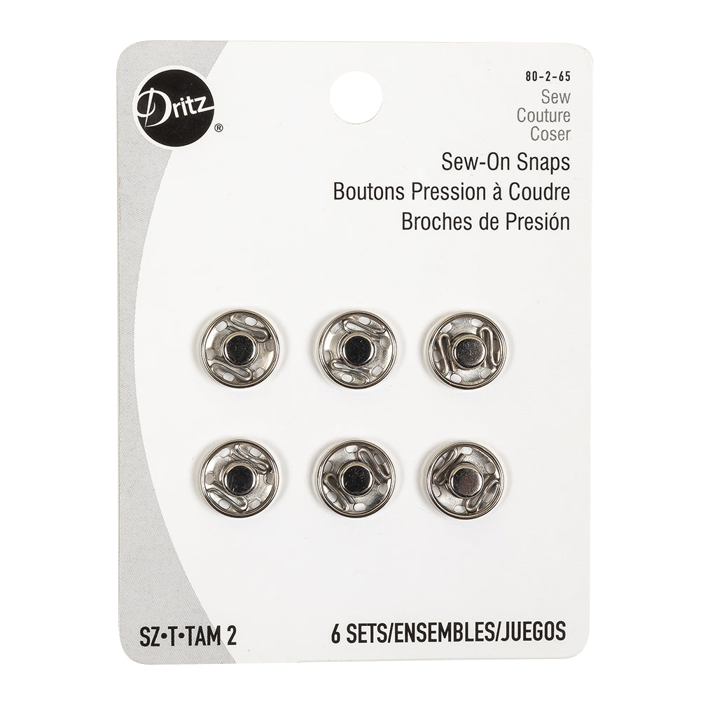 Dritz Nickel Sew On Snaps Size 2 - 6ct - Joann Fabrics