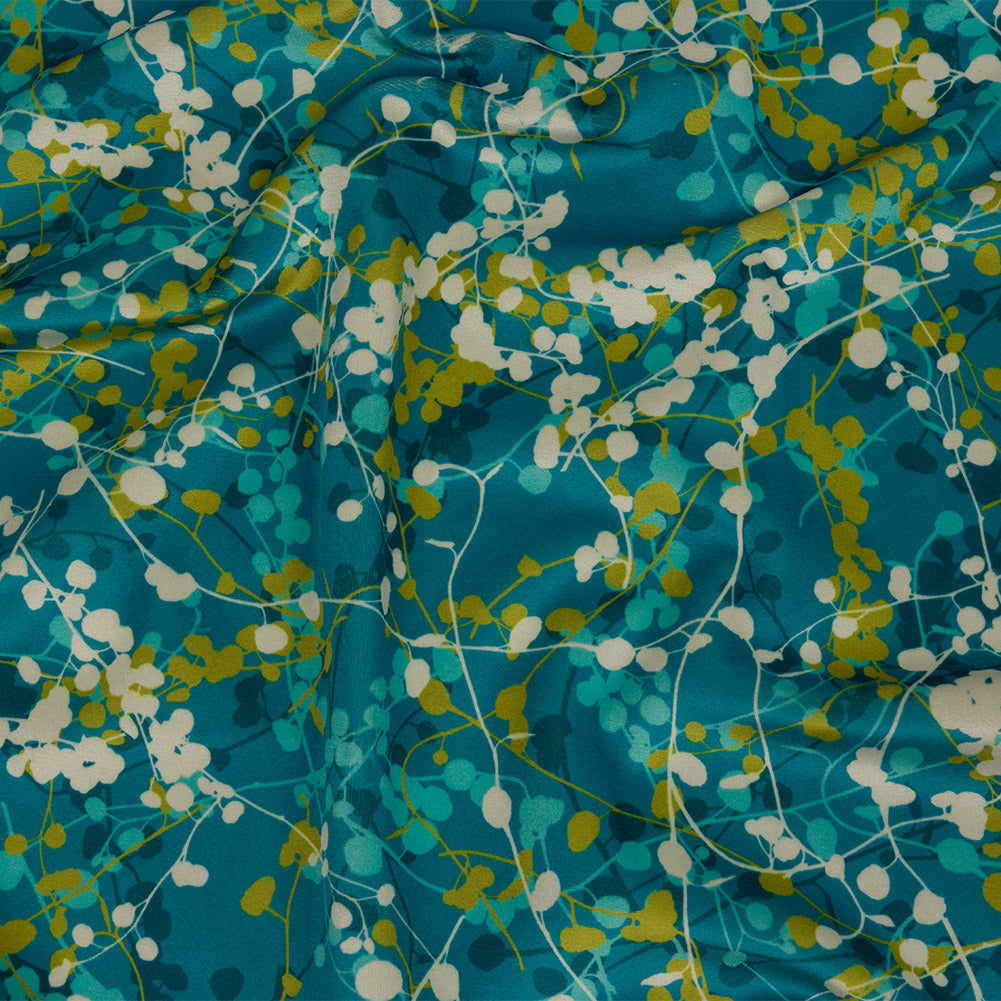 Printed Polyester Velvet - Peacock Berry Vines - British Imported - Joann Fabrics