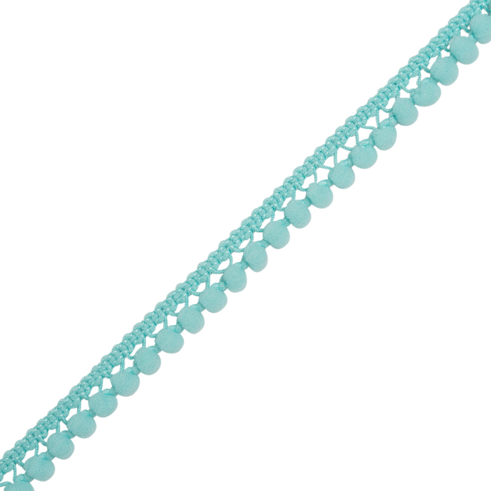 European Light Aqua Single Row Mini Pom Pom Trim - Joann Fabrics