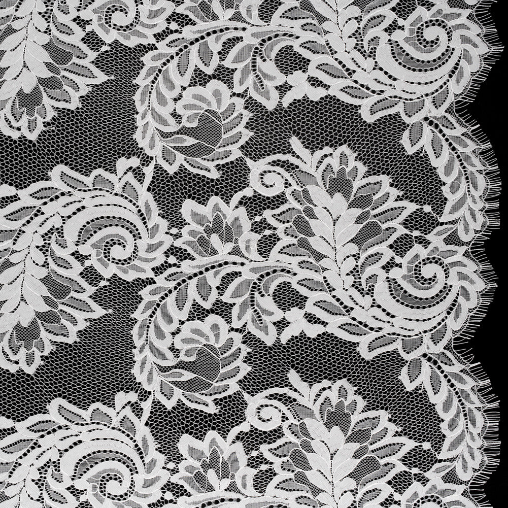Corded Lace with Finished Scalloped Edges - Ivory Flowers and Leaves - Joann Fabrics