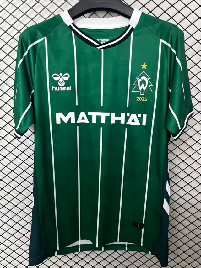 2025/2026 Werder Bremen Home Christmas Version Green Football Shirt 1:1 Thai Quality