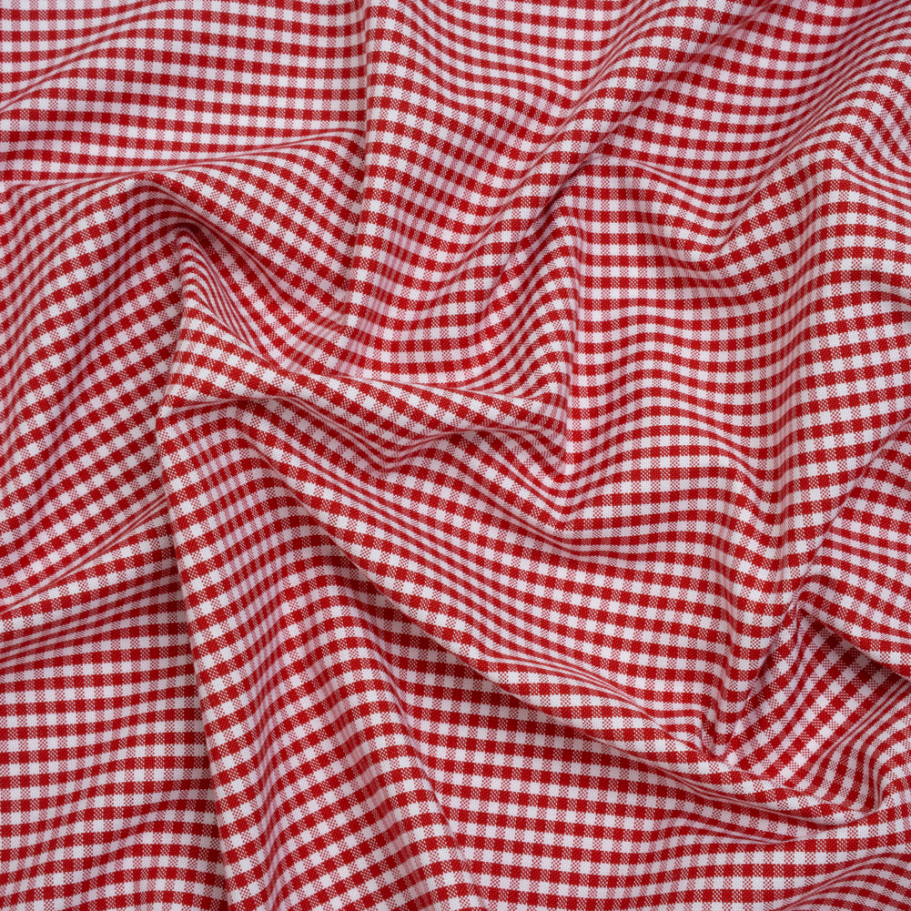 Cotton Oxford Shirting - Red and White Gingham Check - Deadstock - Joann Fabrics
