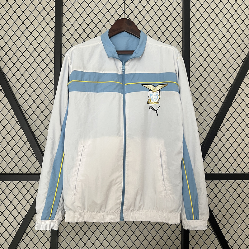 2024-2025 Lazio Reversible Windbreaker Blue-White Soccer Jersey 1:1 Thai Quality