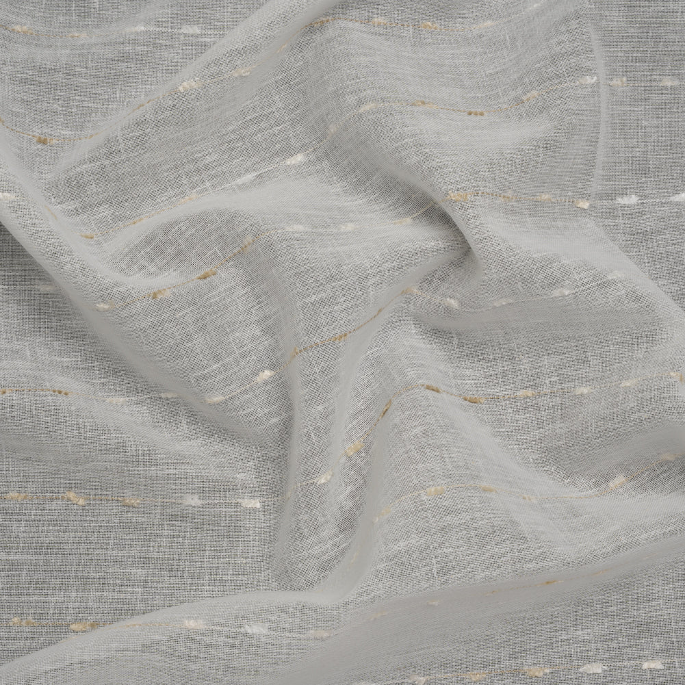 Slubbed Double Wide Drapery Sheers Fabric - Sand Eyelash Fringe Dot Stripes - British Imported - Joann Fabrics