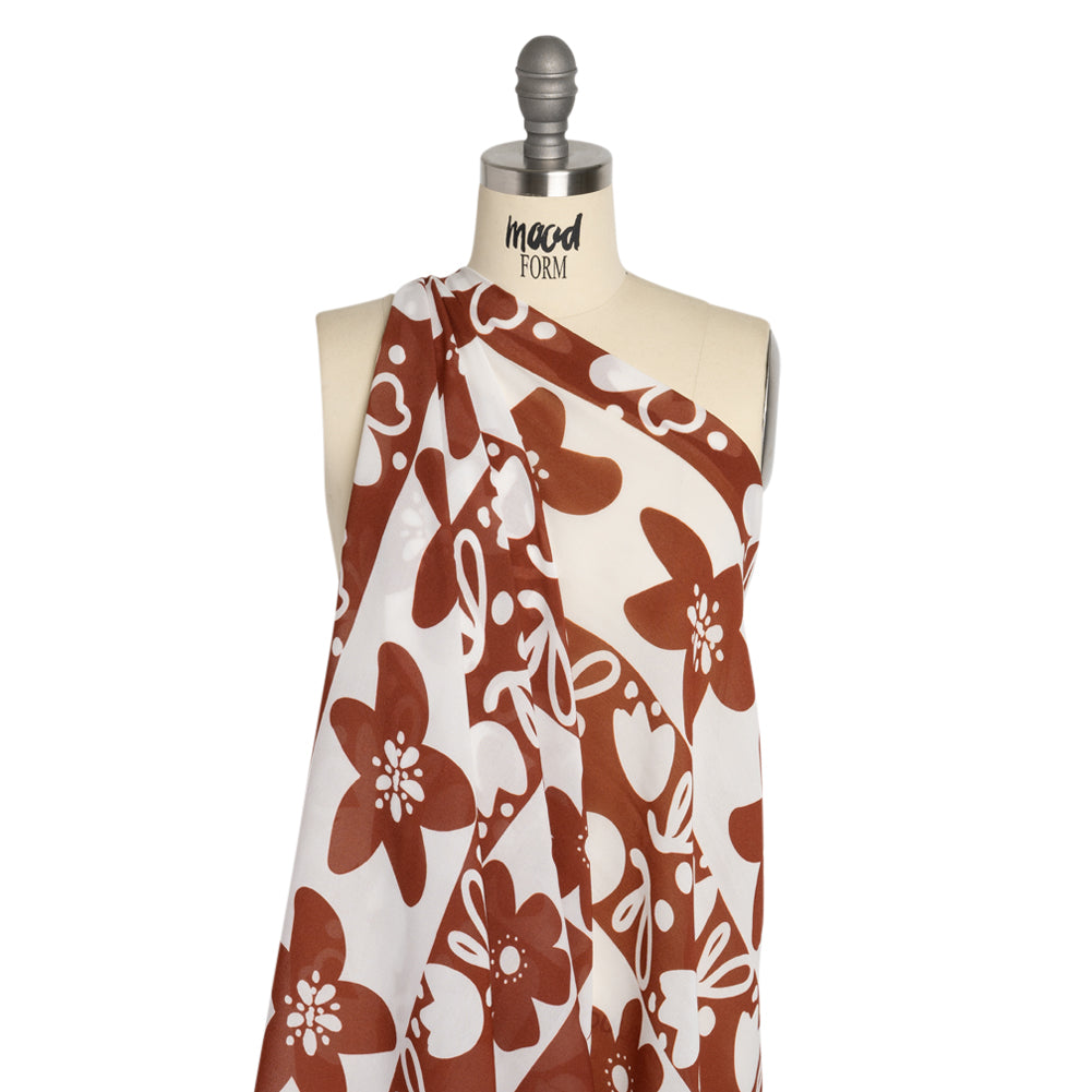 Mood Exclusive Rust Dreams and Doodles Viscose Georgette - Joann Fabrics