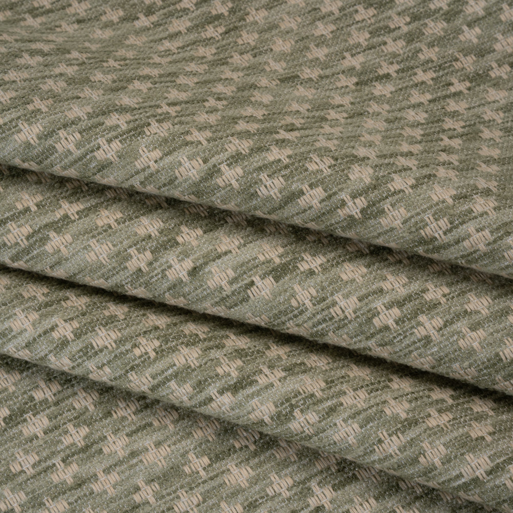 Polyester Boucle Home Decor Jacquard - Sage Plus Signs - British Imported - Joann Fabrics