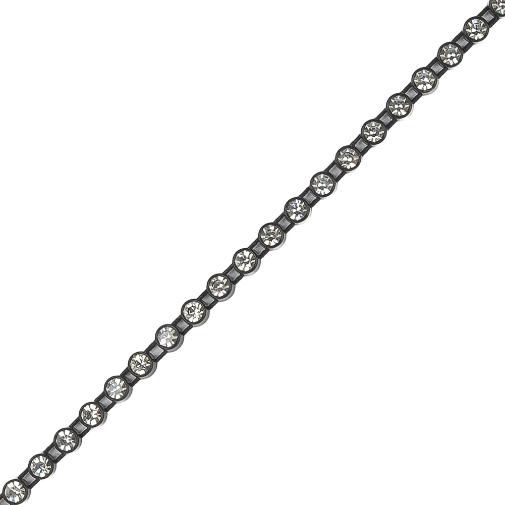 Vintage Crystal and Black Small Rhinestone Trimming - 2mm - Joann Fabrics