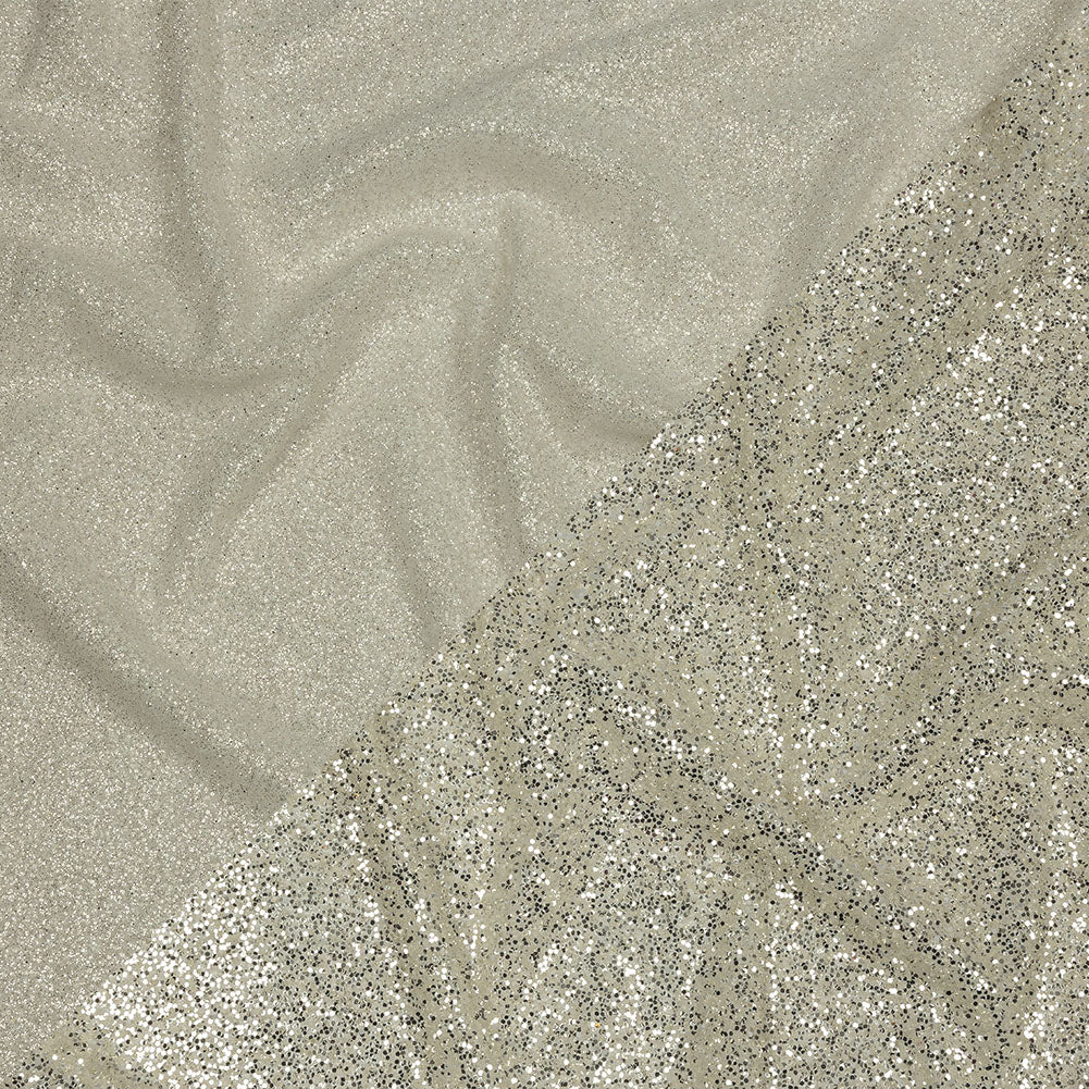 Double Faced Glitter Tulle - Off White and Silver - Gala Collection - Joann Fabrics