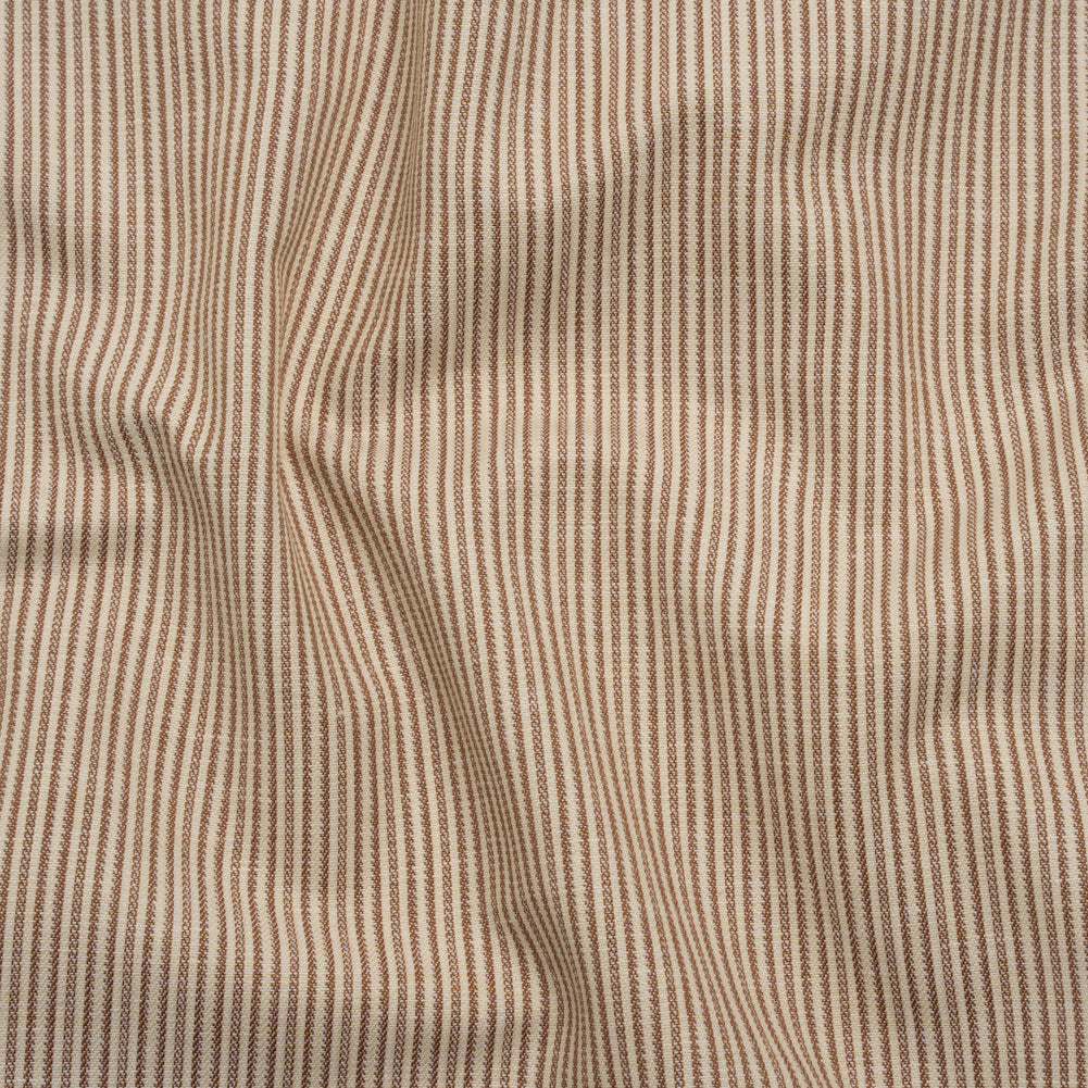 Cotton Top-Weight Woven - Cream and Tan Candy Stripes - Deadstock - Joann Fabrics
