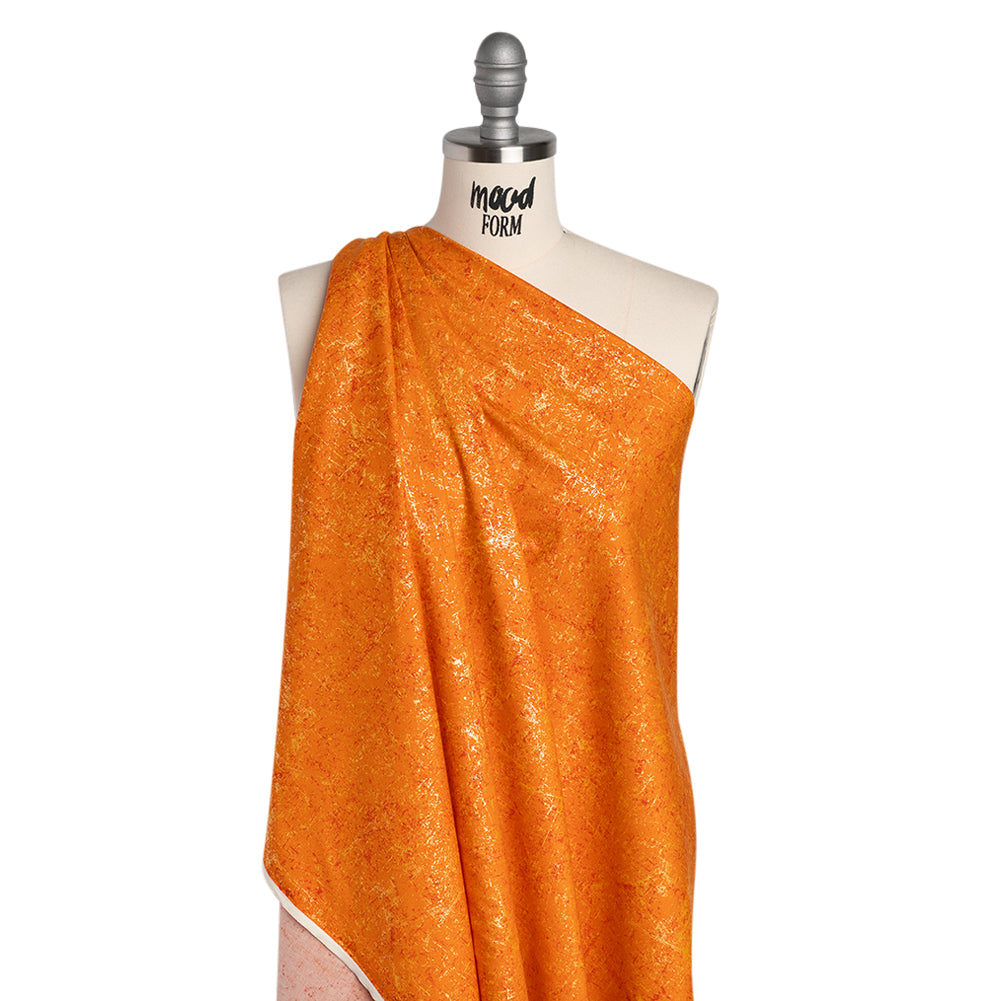 Pearl Finish Quilting Cotton by Patrick Lose for Northcott - Tangerine Textural Abstract - Glisten Collection - Joann Fabrics