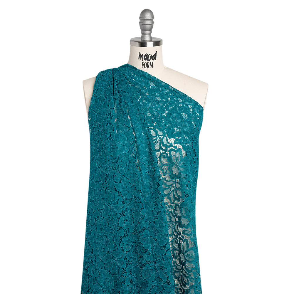 Corded Lace Panel with Petal Scalloped And Fringed Edges - Spice Blue Floral - Joann Fabrics