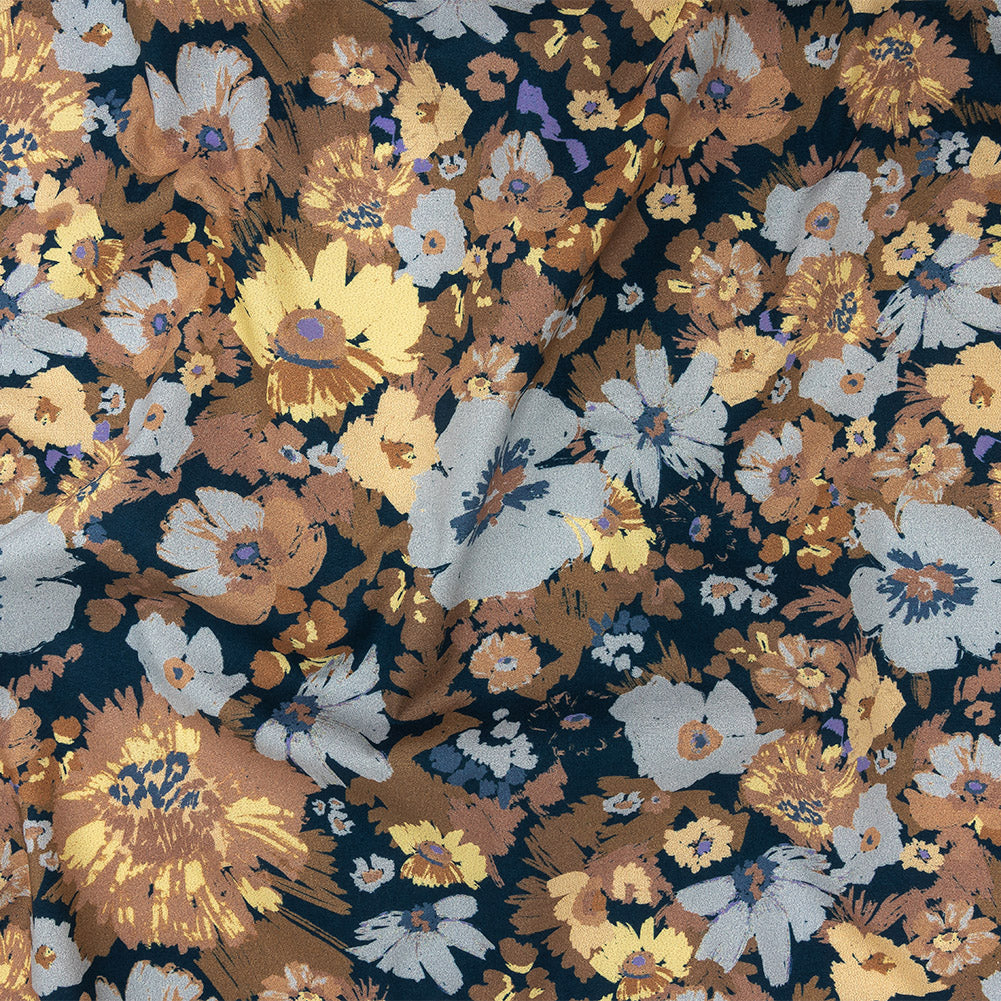 Mood Exclusive Marine Blue Zinnia Pop Stretch Cotton Poplin - Joann Fabrics