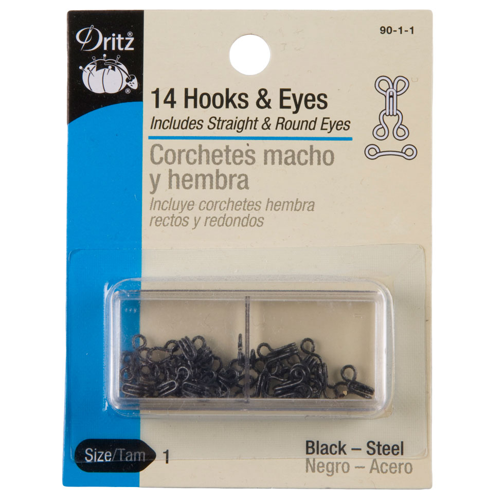 Dritz Black Hooks & Eyes Size 1 - 14ct - Joann Fabrics