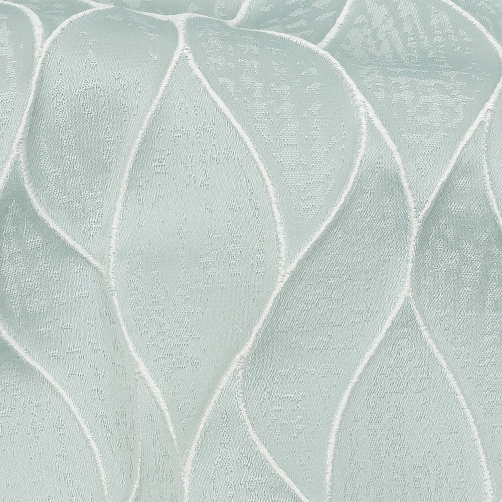 Polyester Jacquard - Duckegg Leafy Lines - British Imported - Joann Fabrics