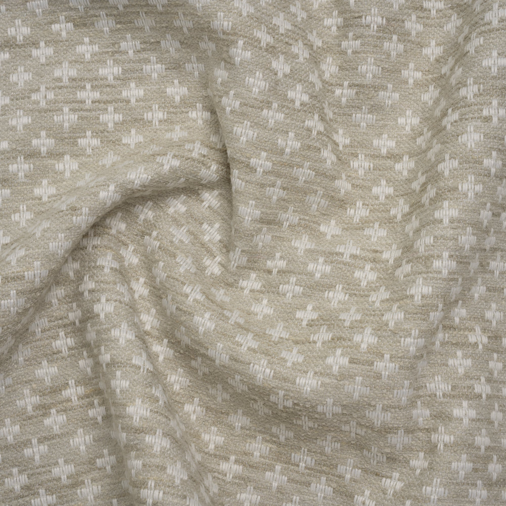 Polyester Boucle Home Decor Jacquard - Dove Plus Signs - British Imported - Joann Fabrics