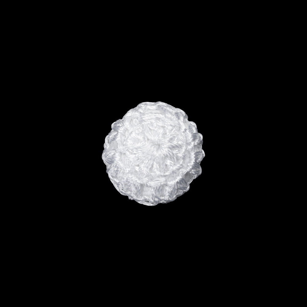 Optic White Crochet Fabric Covered Shank Back Button - 20L/12.5mm - Joann Fabrics