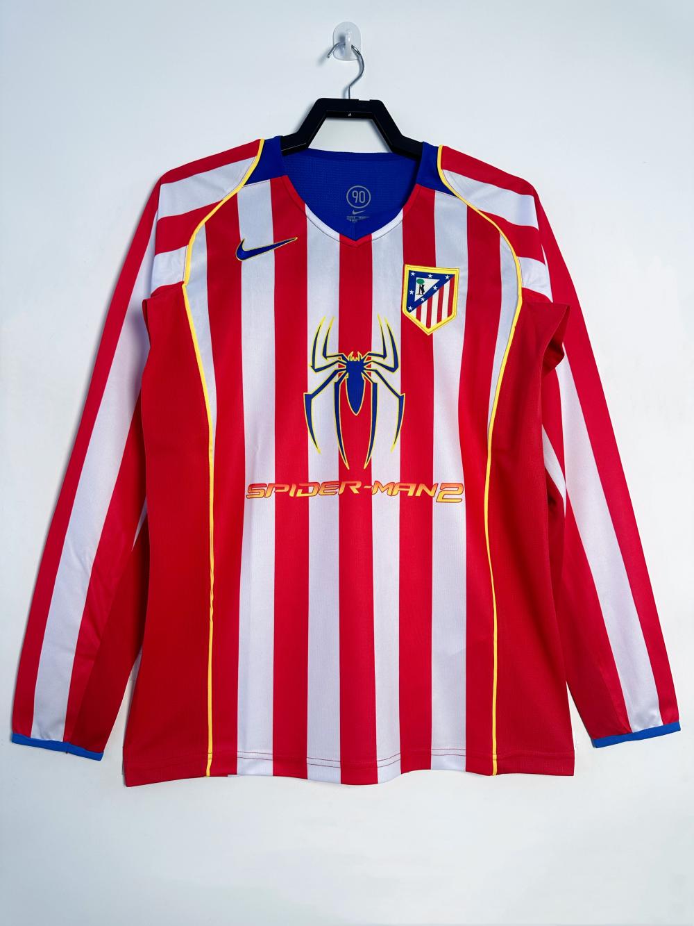 2004/2005 Retro Long sleeve Atletico Madrid Home Soccer Jersey 1:1 Thai Quality