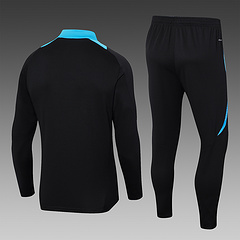 2024-2025 Argentina Half-Pull Training Suit Black Jersey Set