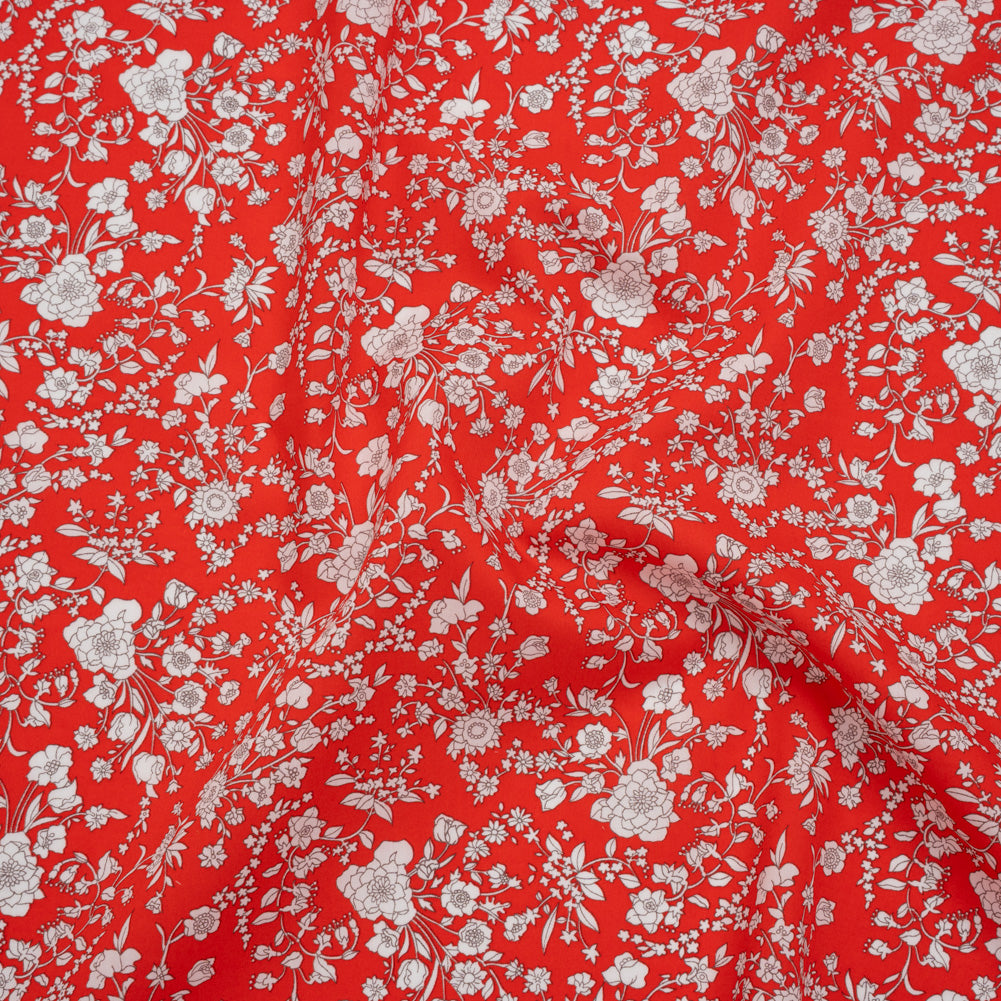 Liberty Fabrics Tana Lawn® - Summer Blooms Red - Scarlet Red and White Floral - Joann Fabrics
