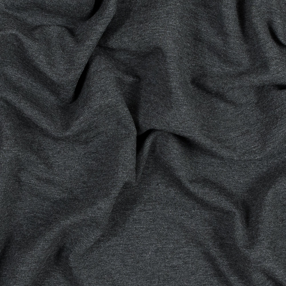 Bamboo and Cotton Stretch Knit Fleece - Heather Charcoal - Jessamyn Collection - Joann Fabrics