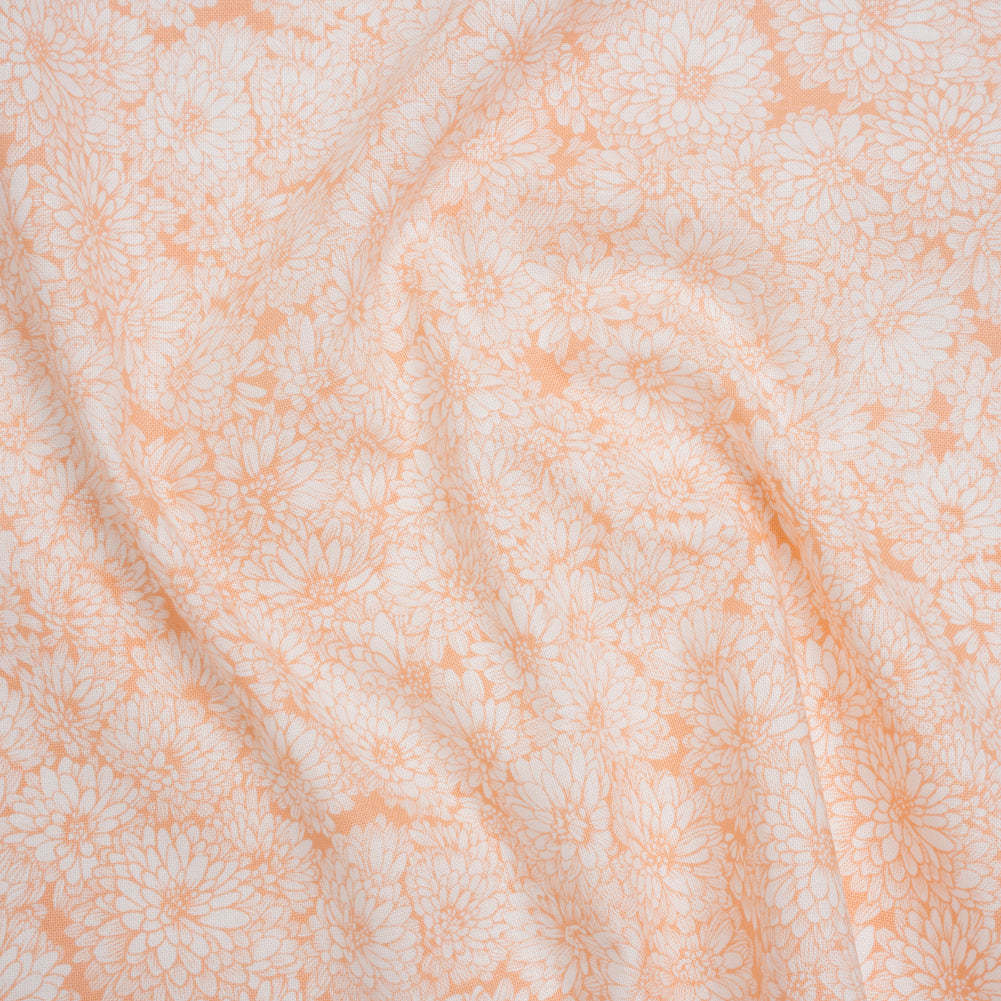 Printed Quilting Cotton by Anna Maria Textiles for Northcott - Creamsicle Mums Floral - Indelible Soft Collection - Joann Fabrics
