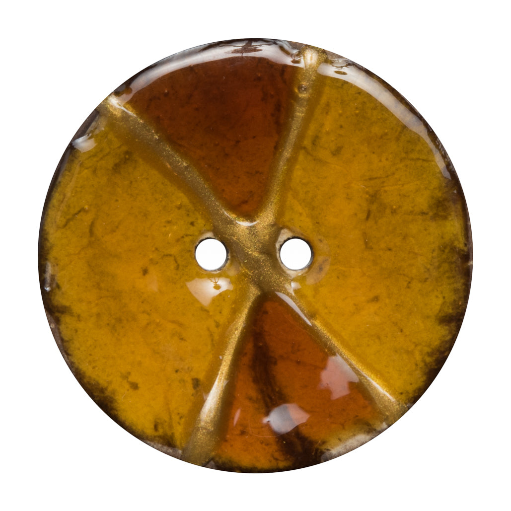 Italian Brown and Gold Coconut Button - 64L/40.5mm - Joann Fabrics