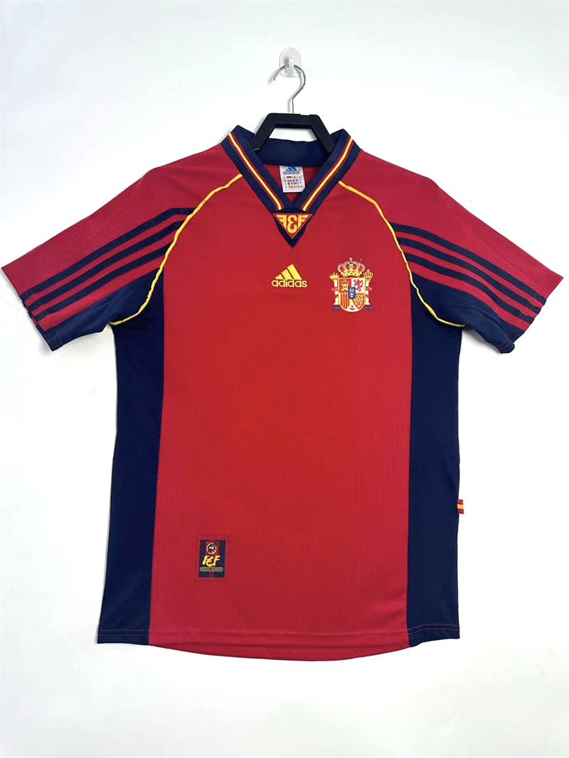1998 Retro Spain Home Soccer Shirt 1:1 Thai Quality