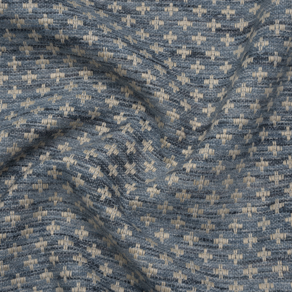 Polyester Boucle Home Decor Jacquard - Ocean Plus Signs - British Imported - Joann Fabrics