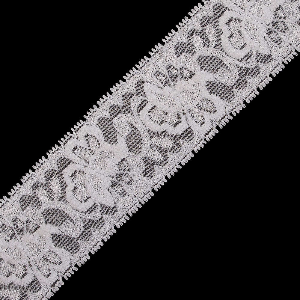Off-White Stretch Lace Trim - 2.625