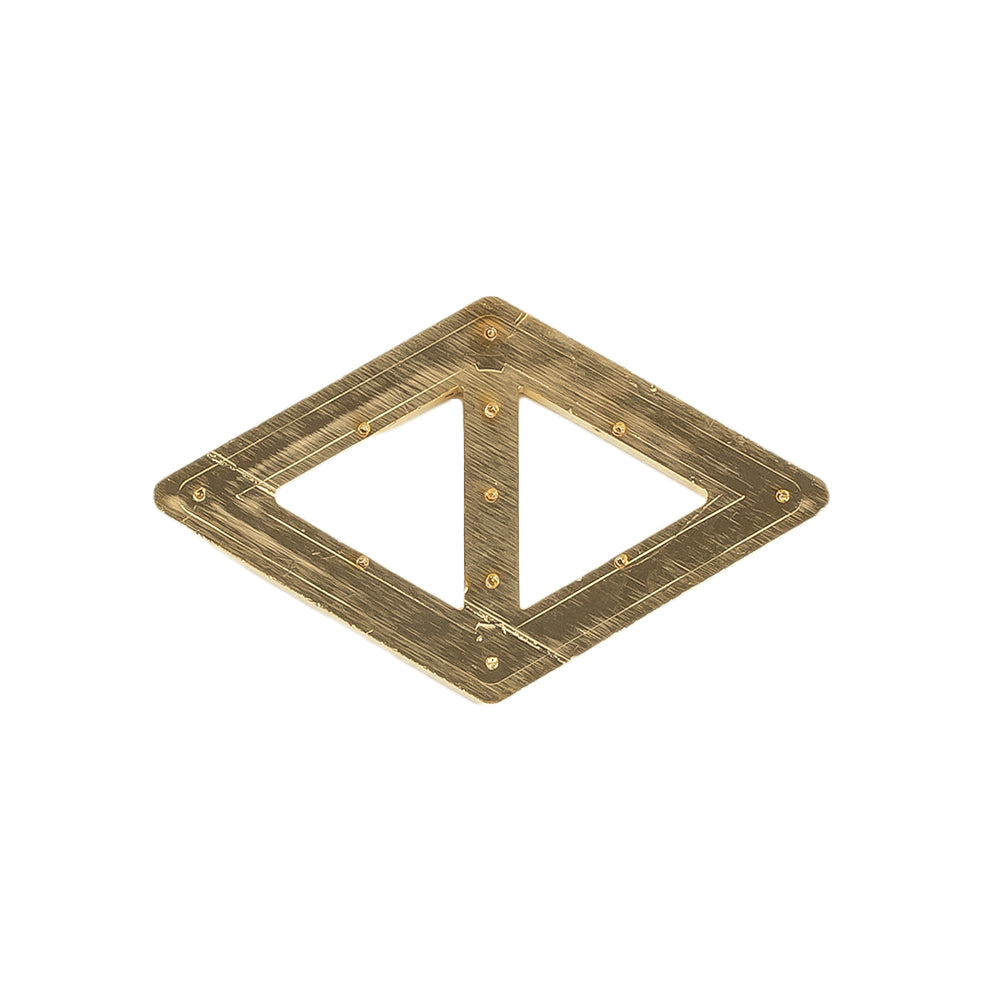 Vintage Crystal Rhinestones and Gold Plastic Diamond Shaped Slider - 1.25