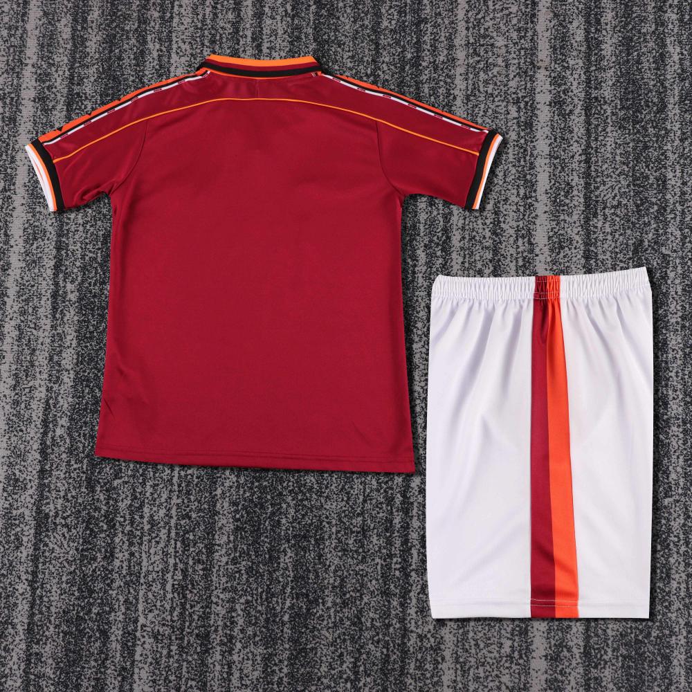 1998-1999 Retro Roma Home Soccer Jersey 1:1 Thai Quality Kids Size