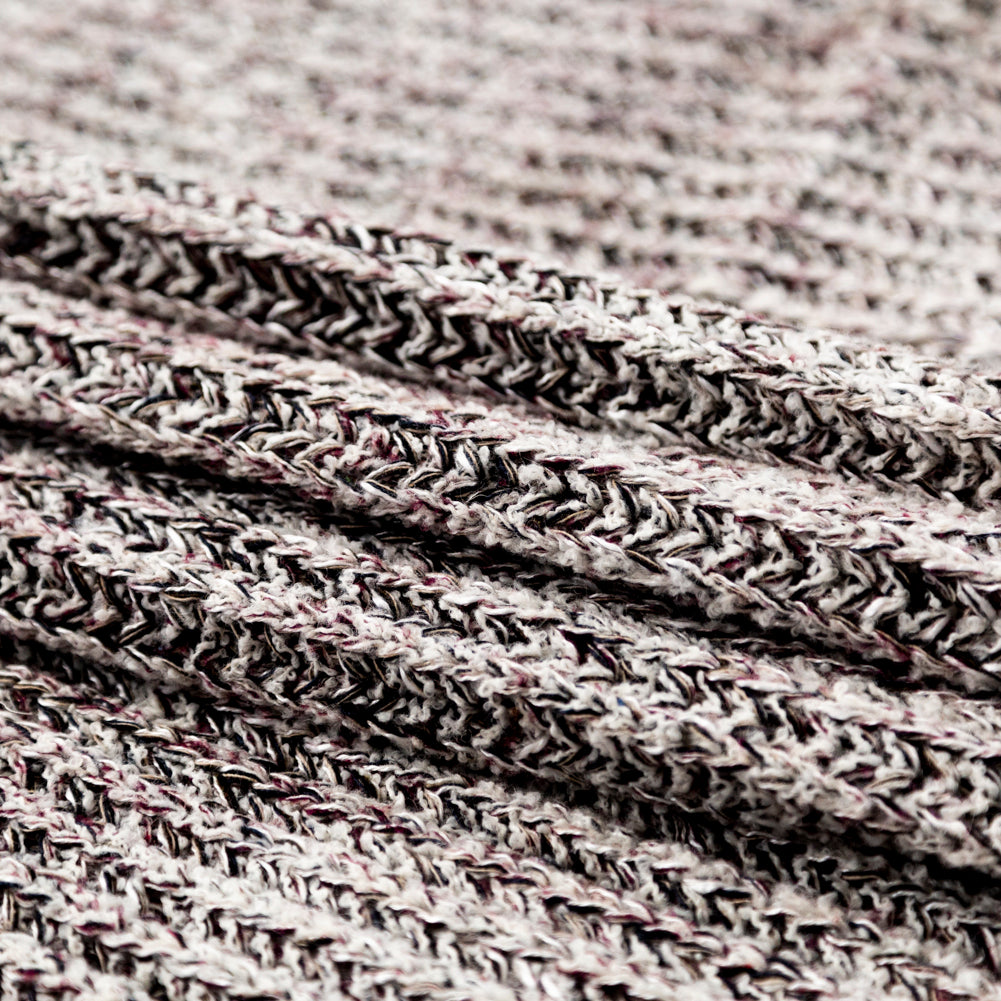 White and Burgundy Chunky Wool Knit - Joann Fabrics