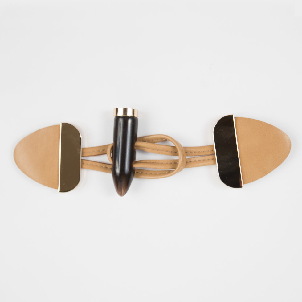 Tan/Gold Faux Leather Toggle Closure - Joann Fabrics
