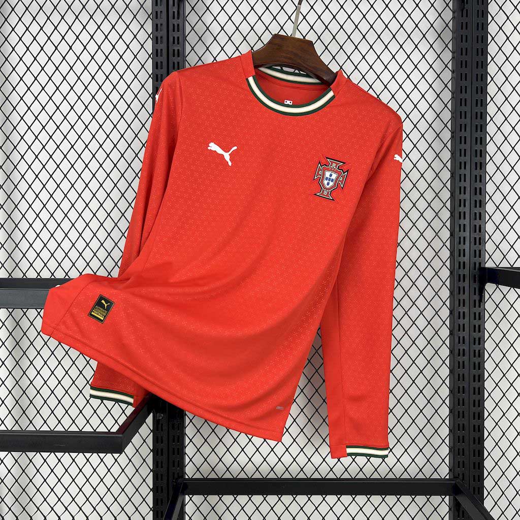 2025-2026 Portugal Long Sleeves Home Football Jersey 1:1 Thai Quality
