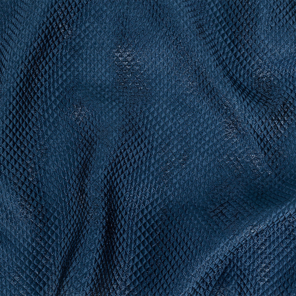 Mood Exclusive Jolene Metallic Navy Tiny Diamonds Quilted Luxury Brocade - Joann Fabrics