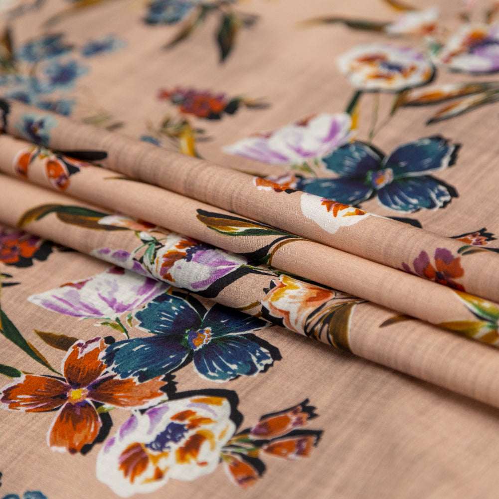 Cotton Voile - Beige Floral - New Americana Print - Mood Exclusive Harvest Collection - Joann Fabrics