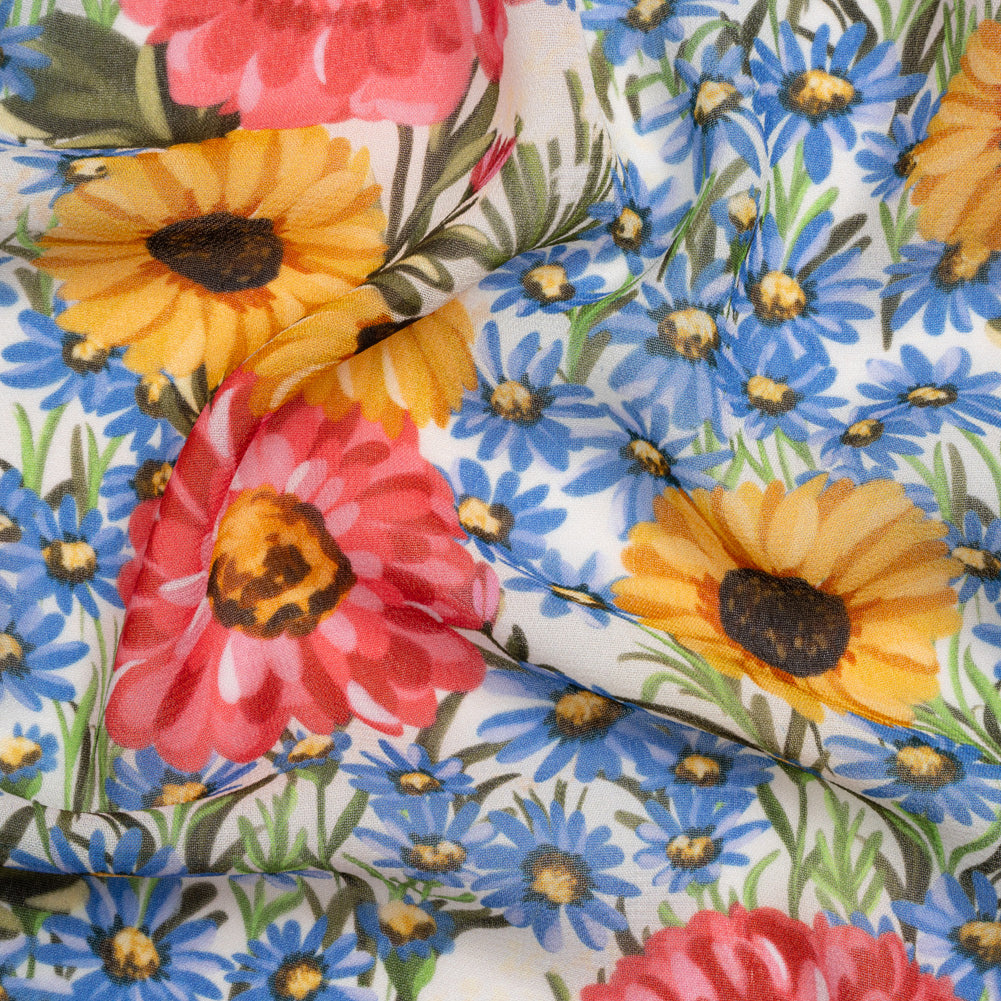 Mood Exclusive White Floral Trove Viscose Georgette - Joann Fabrics