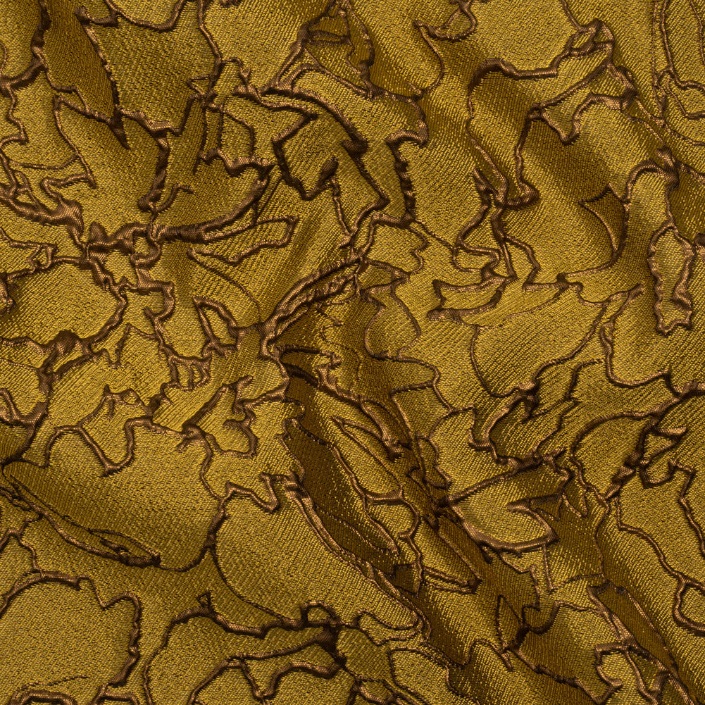 Metallic Luxury Brocade - Gold and Bronze Floral Outlines - Joann Fabrics