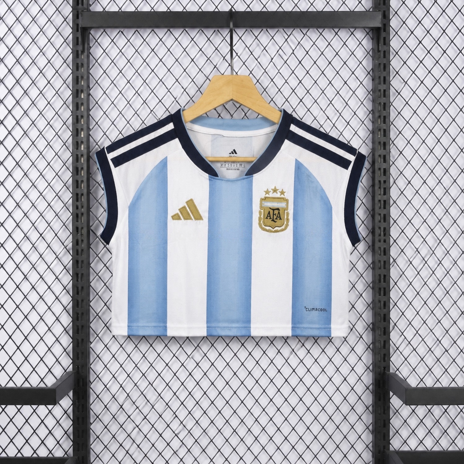 Women's Argentina 2026 Home Cropped Sleeveless Jersey - Fans Version - UnitedFutballJersey