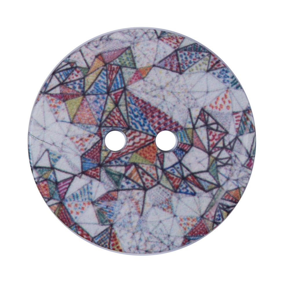 Italian Geometric Printed Coconut Button - 48L/30.5mm - Joann Fabrics