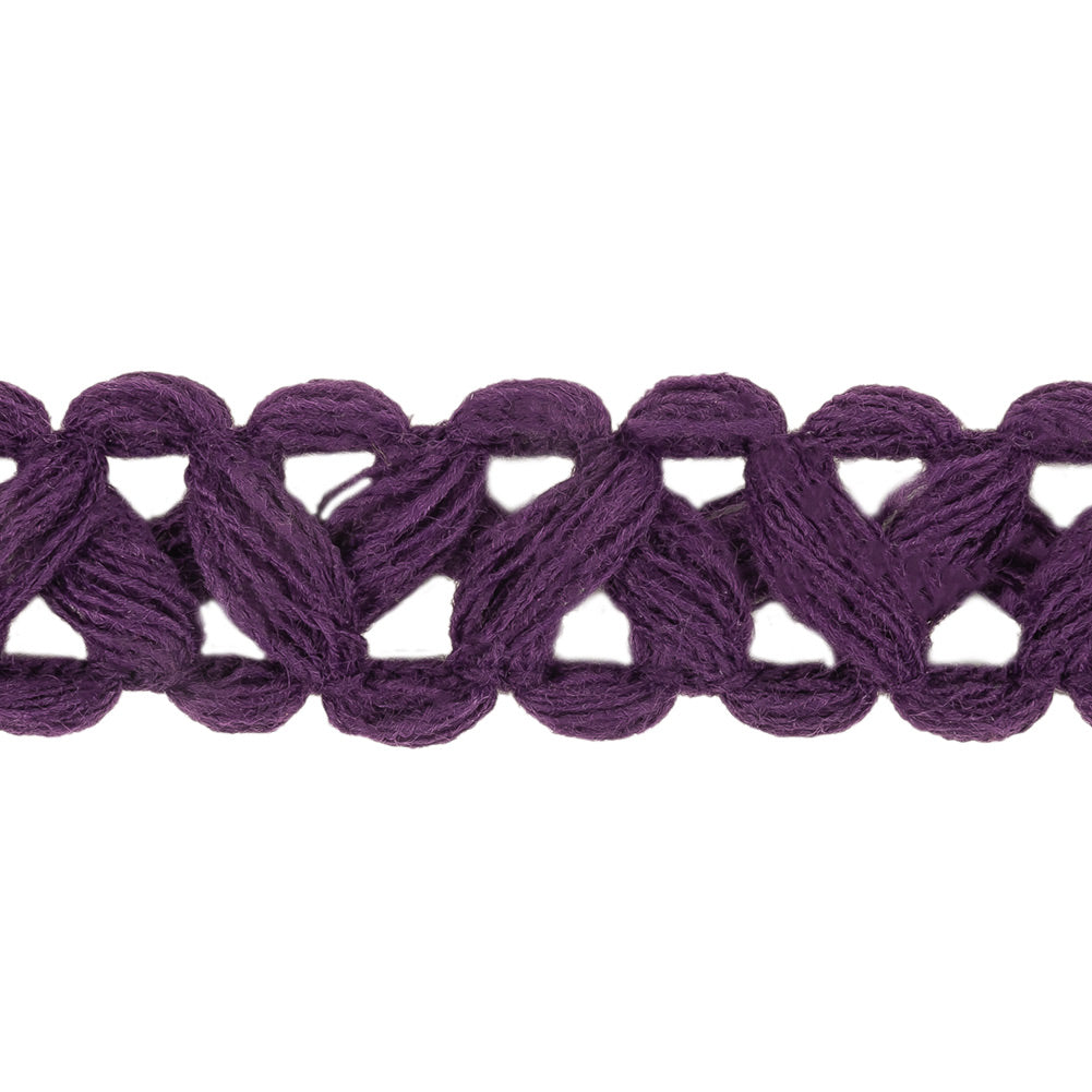 Deep Purple Criss-Cross Braided Trim - 0.75