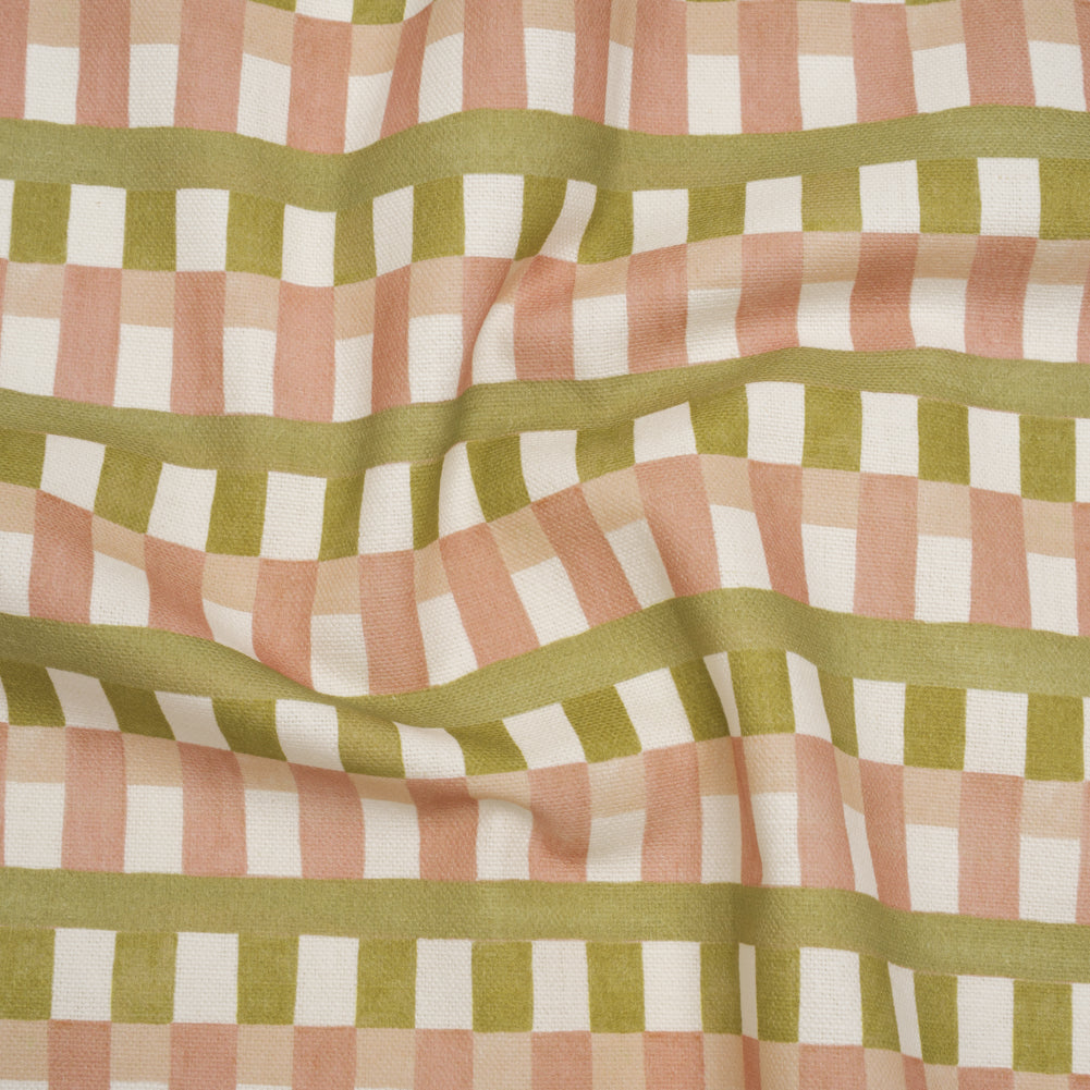 Cotton and Linen Canvas Print - Blossom Geometric Block Stripes - British Imported - Joann Fabrics