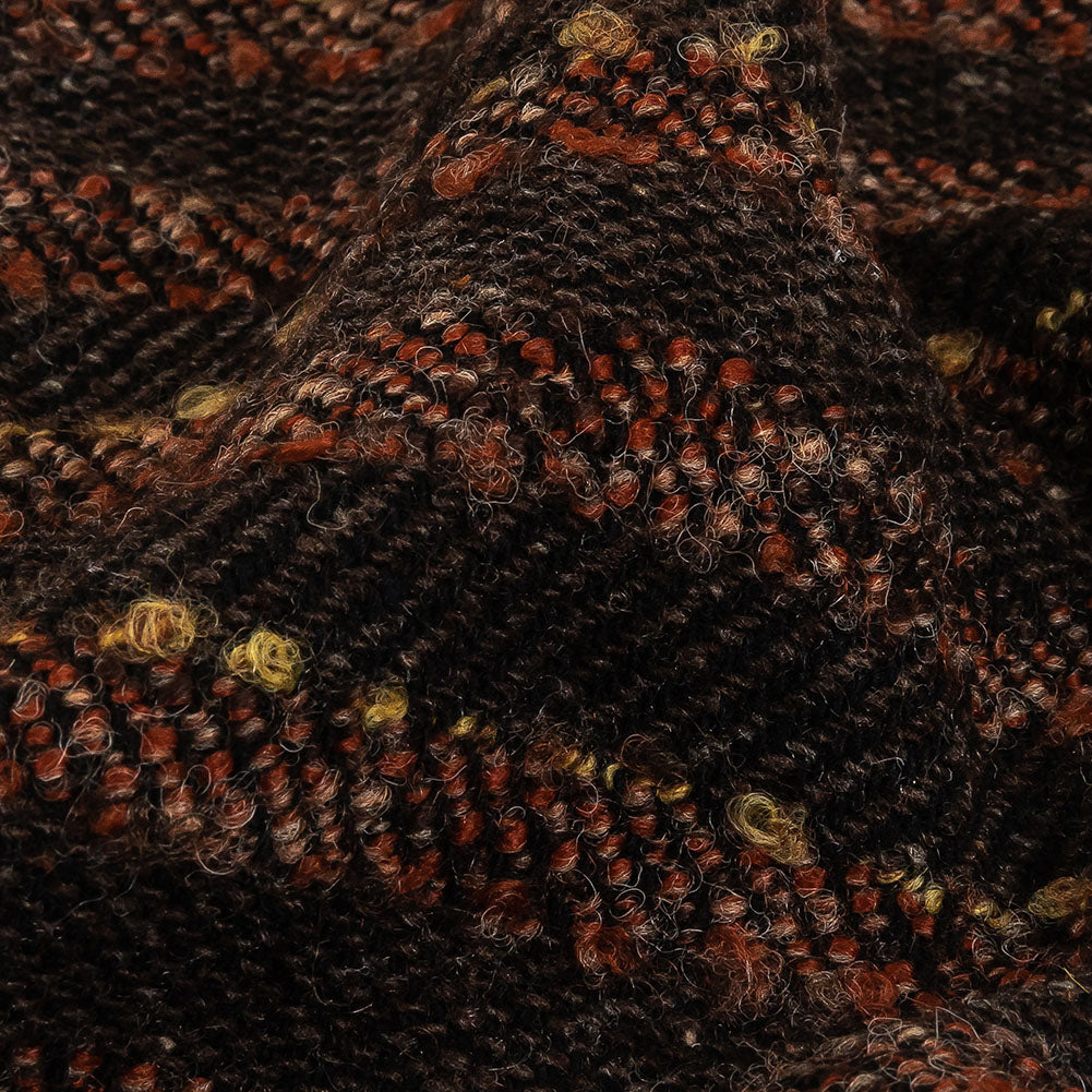Brown, Black and Orange Boucle Stripes Blended Wool Twill Coating - Joann Fabrics