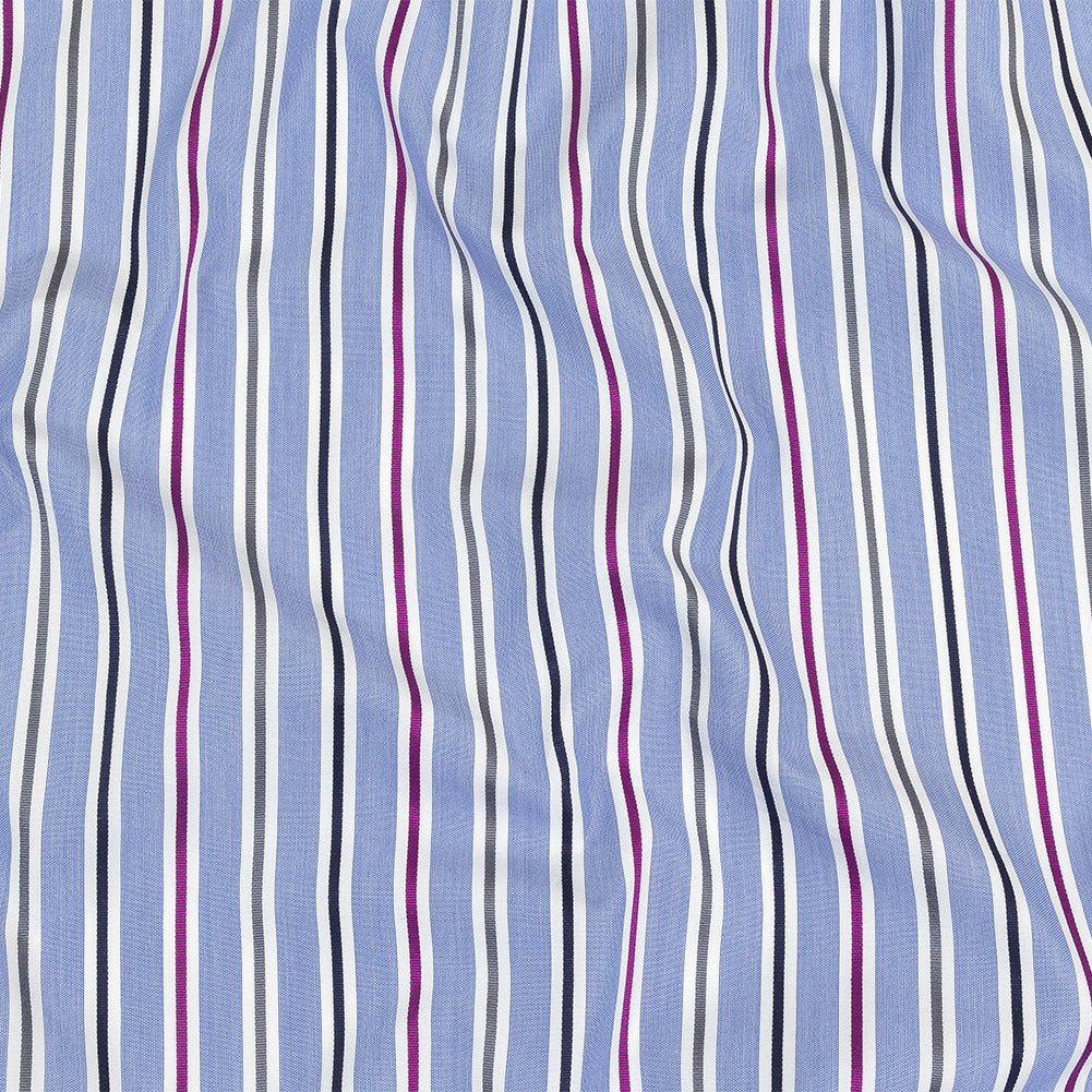 Grapemist, Purple and Stormy Weather Halo Stripes Cotton Shirting - Joann Fabrics