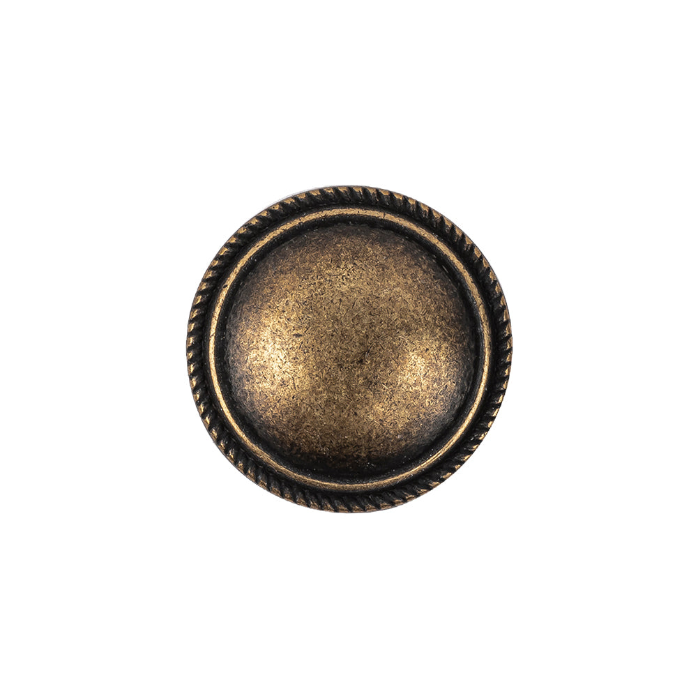 Old Brass Domed Metal Shank Back Button with Decorative Rim - 32L/20mm - Joann Fabrics
