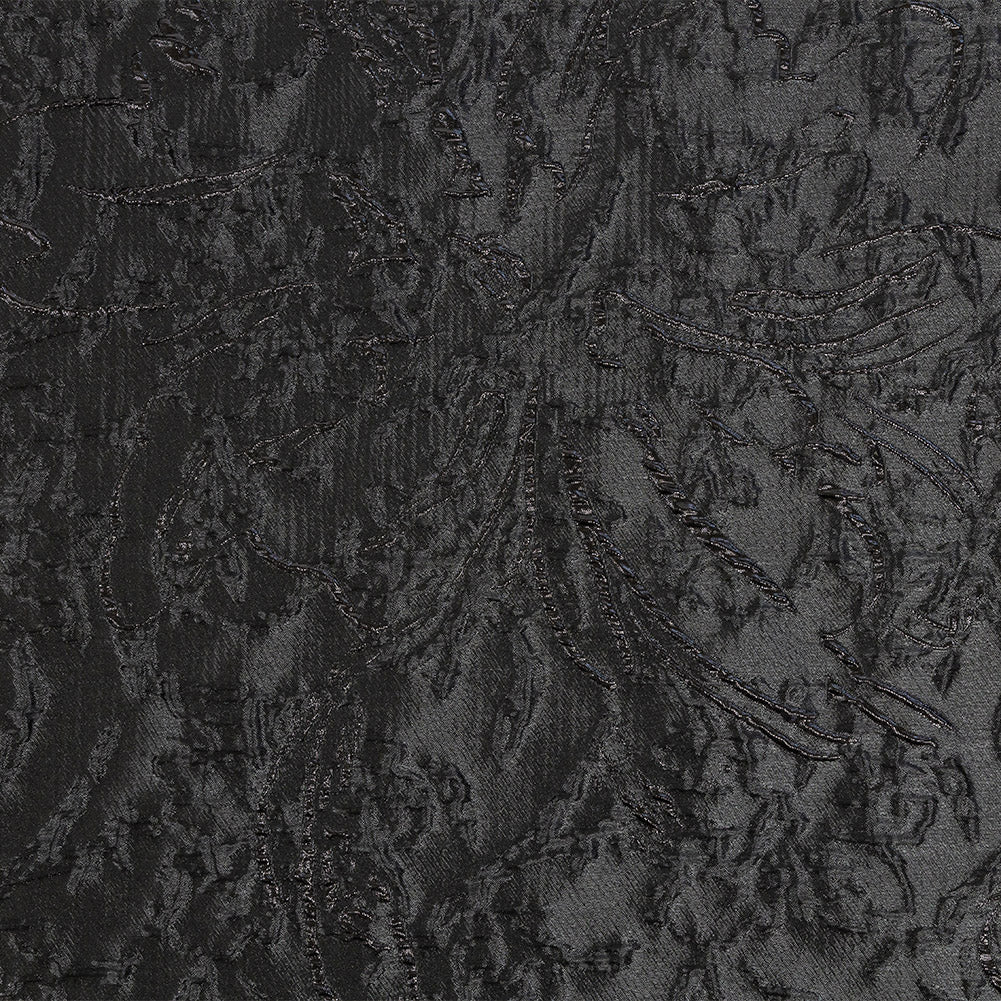 Metallic Black Floral Silhouettes Luxury Brocade - Joann Fabrics