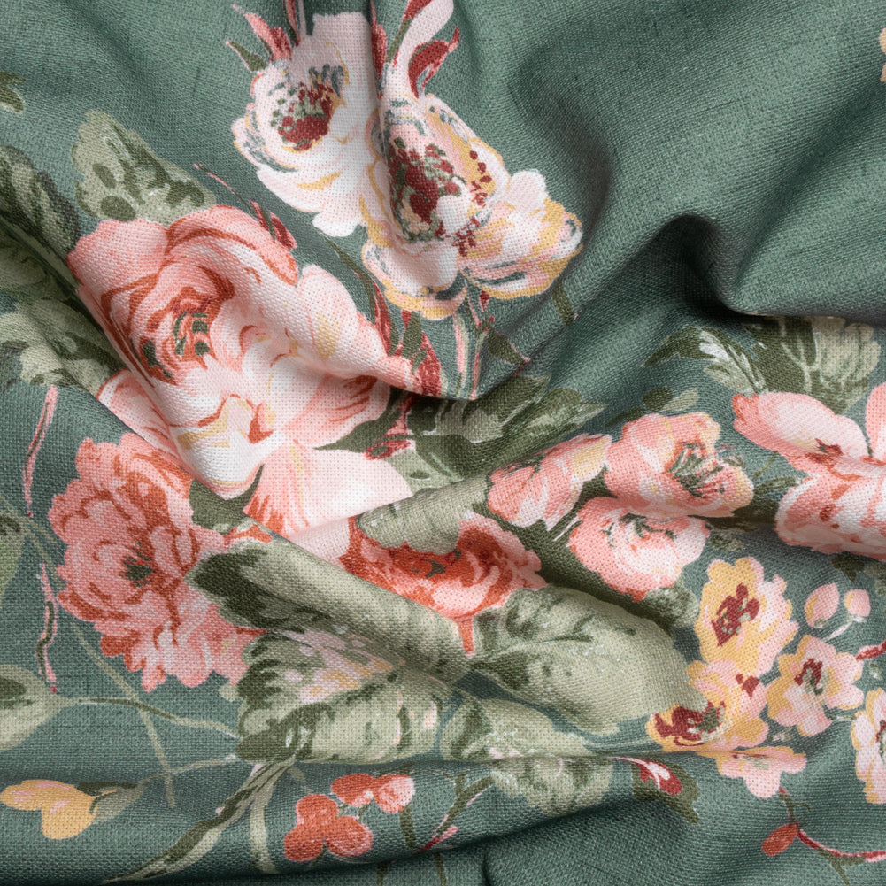 Brushed Cotton Canvas Print - Fern Elegant Floral - British Imported - Joann Fabrics