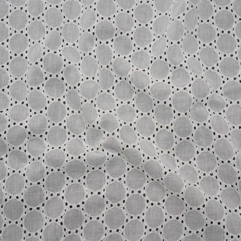 Embroidered Eyelet Cotton Voile - White Circles of Circles - Naomi Collection - Joann Fabrics